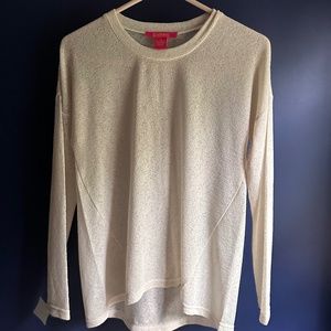 Catherine by Catherine Malandrino Ivory Long Sleeve Breezy Crepe Top Size PS